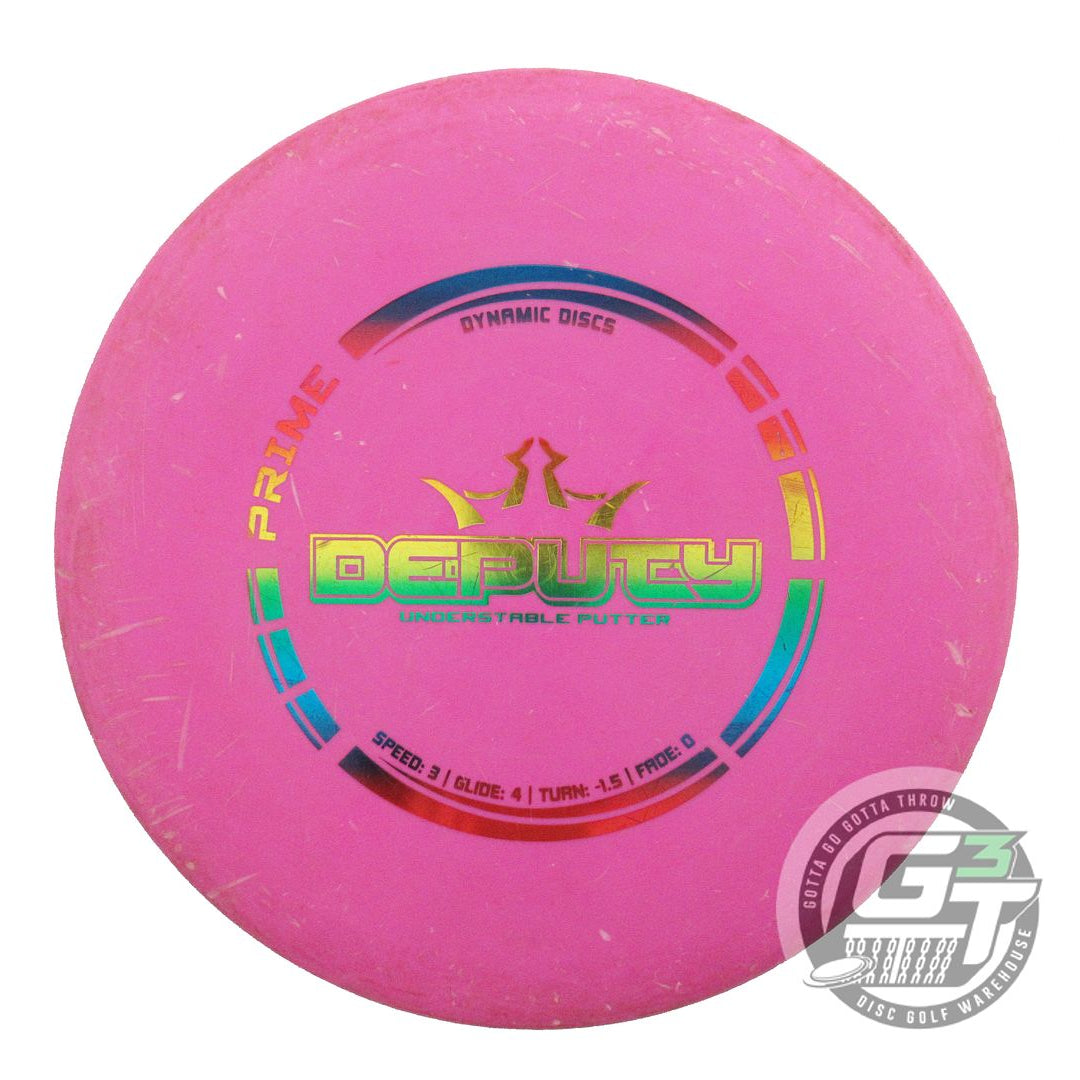 USED Dynamic Discs Prime Deputy 173g Pink Rainbow Foil Putter Golf Disc