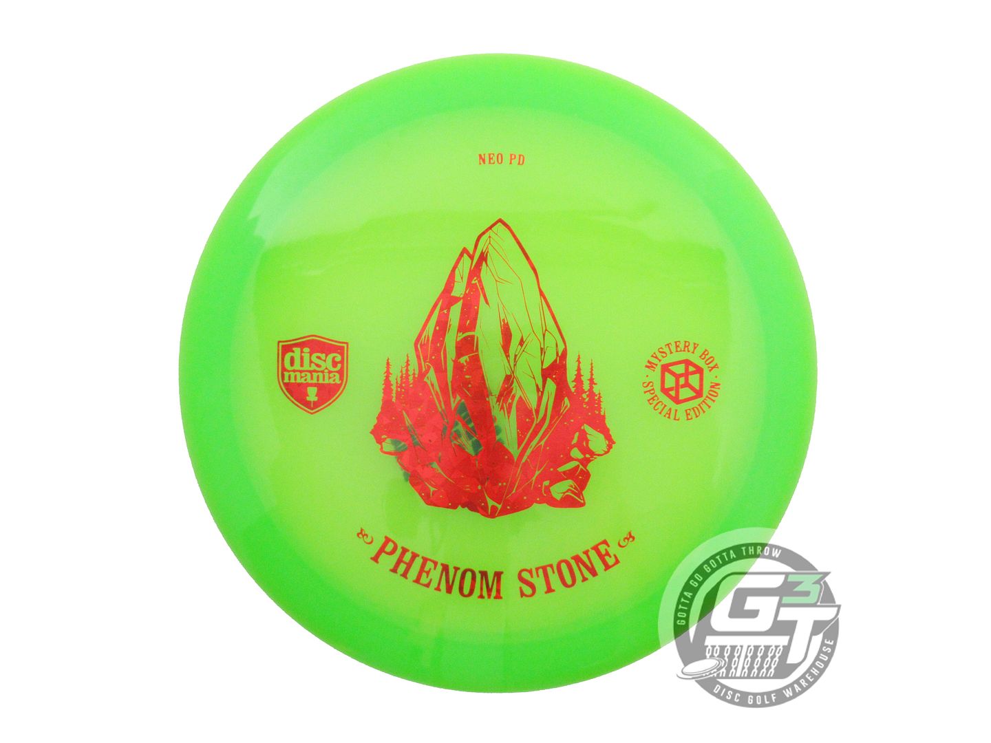 USED DiscMania PHENOM STONE Neo PD 176g Lime Red Foil Distance Driver Golf Disc