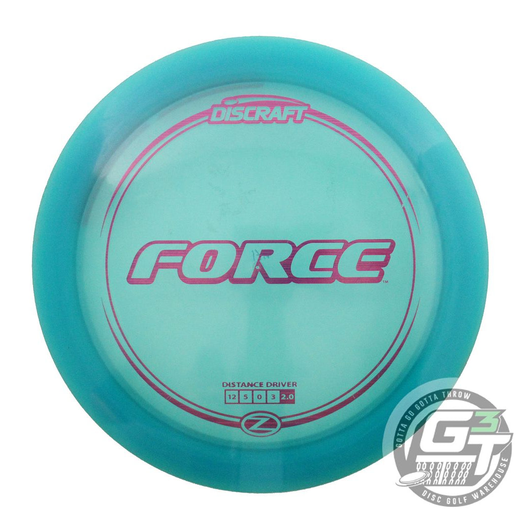 USED Discraft Z Force 174g Teal Purple Laser Foil Distance Driver Golf Disc