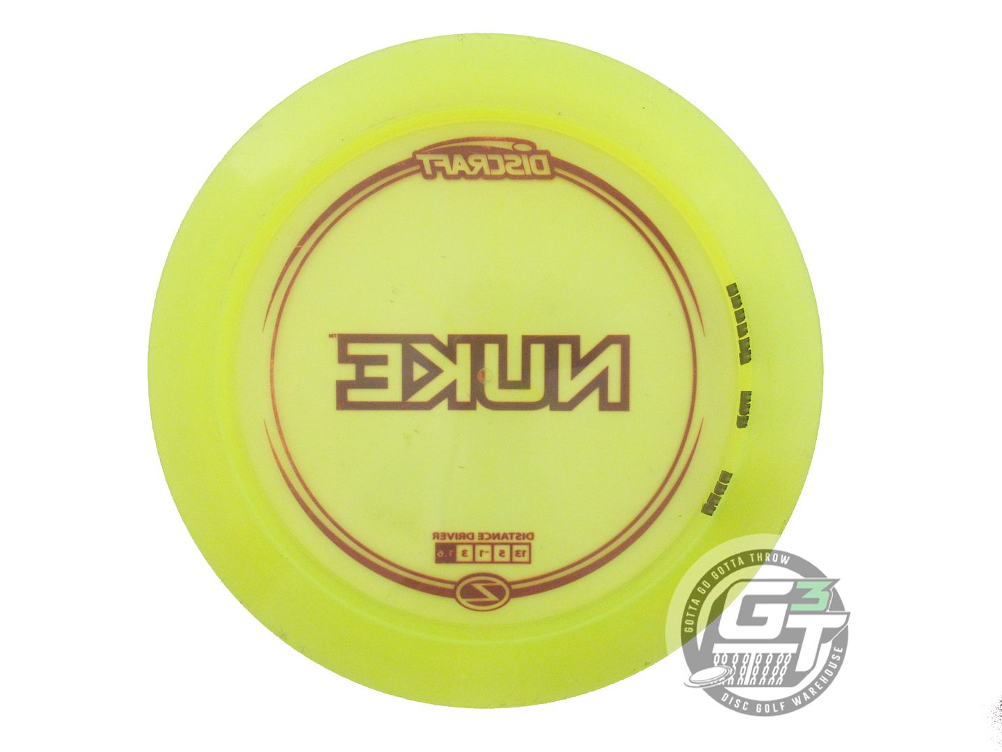 USED Discraft Z Nuke 176g Yellow Purple Stamp Distance Driver Golf Disc