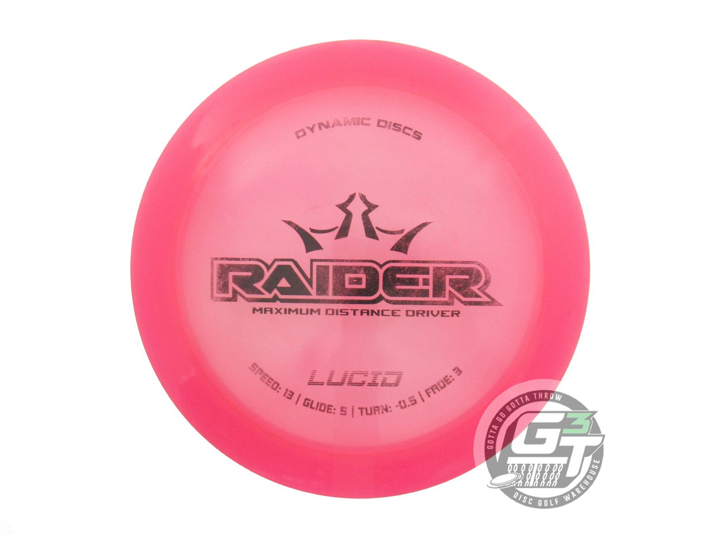 USED Dynamic Discs Lucid Raider 173g Pink Black Stamp Distance Driver Golf Disc