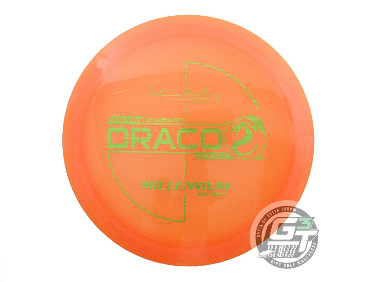 USED Millennium Quantum Draco 175g Orange Lime Laser Foil Distance Driver Disc