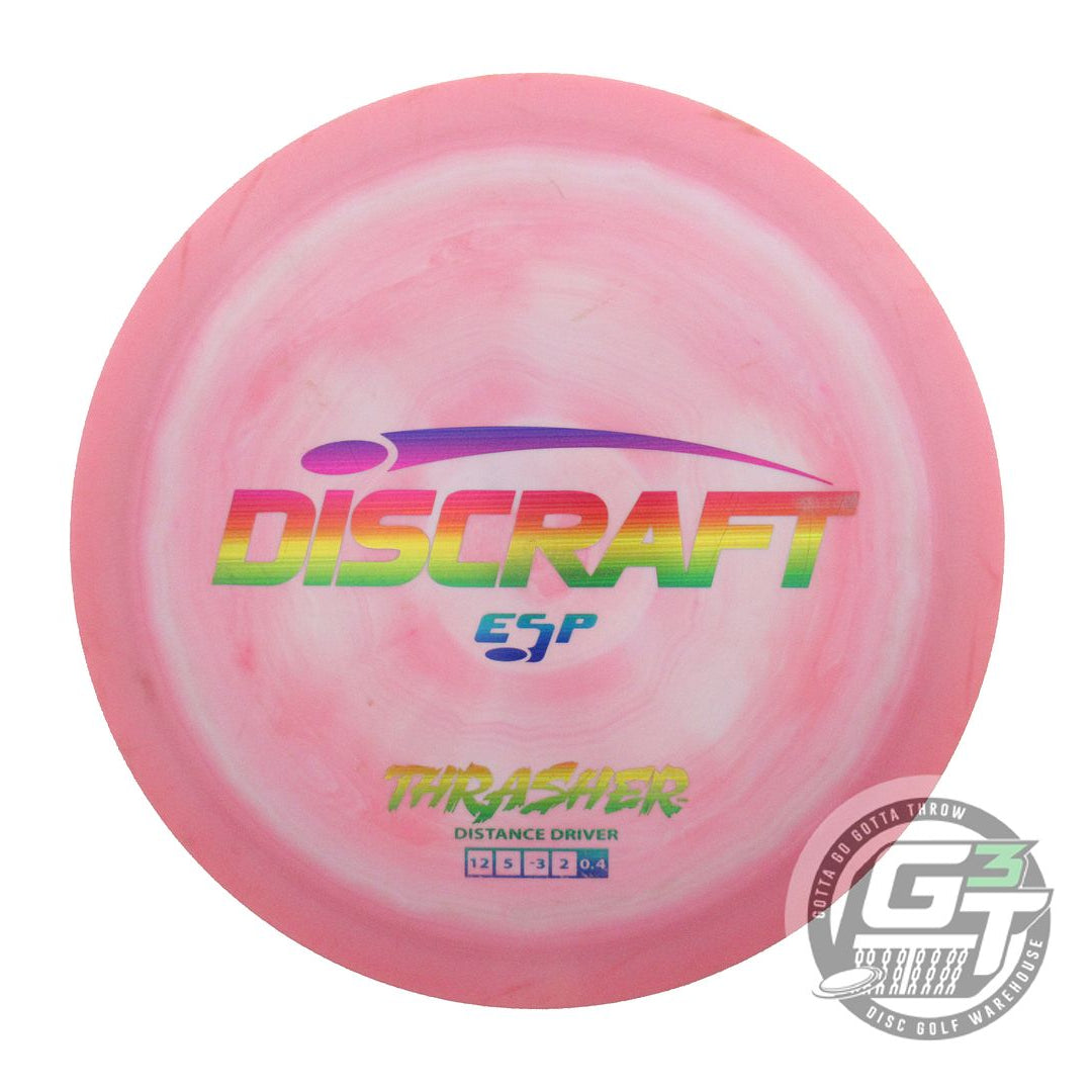 USED Discraft ESP Thrasher 175g Pink-Sky Blue Rainbow Distance Driver Golf Disc