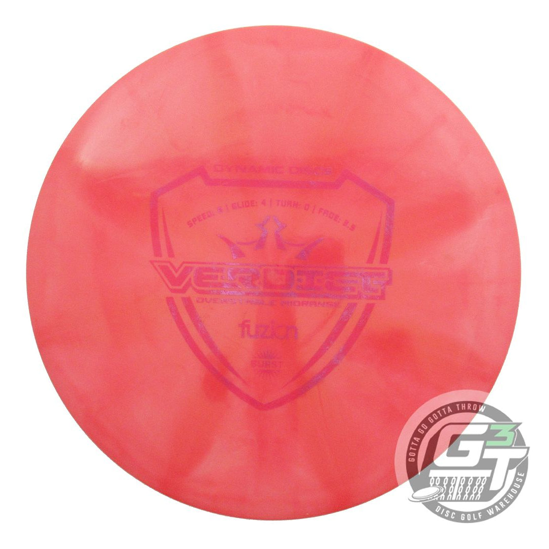 USED Dynamic Discs Fuzion Burst Verdict 178g Red Magenta Foil Midrange Golf Disc