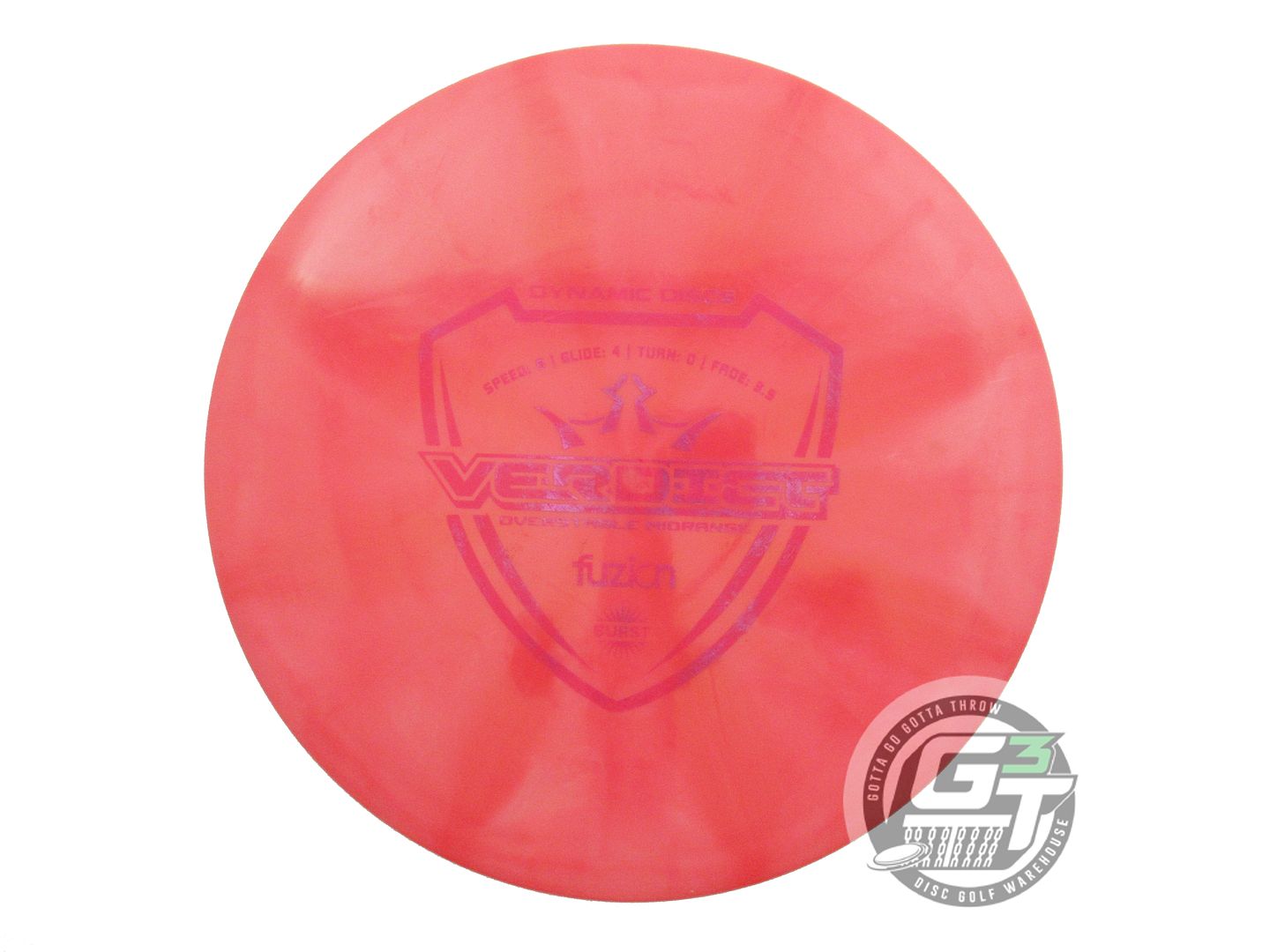 USED Dynamic Discs Fuzion Burst Verdict 178g Red Magenta Foil Midrange Golf Disc