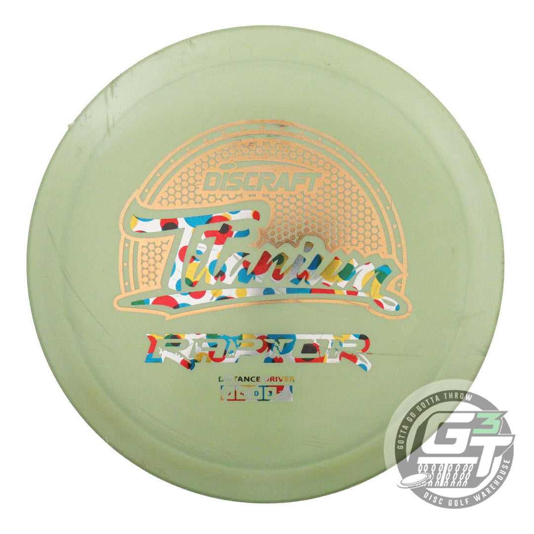 USED Discraft Titanium Raptor 174g Lime Gold Foil Distance Driver Golf Disc