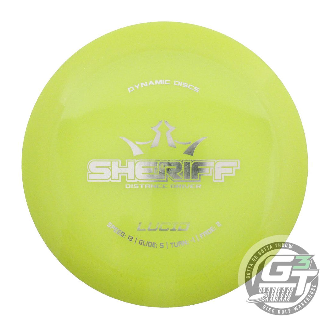 USED Dynamic Discs Lucid Sheriff 173g Yellow Silver Foil Distance Driver Disc