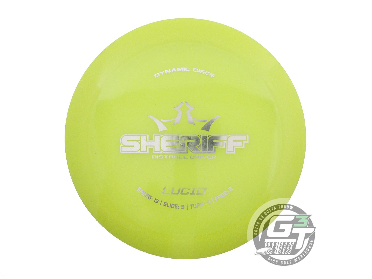 USED Dynamic Discs Lucid Sheriff 173g Yellow Silver Foil Distance Driver Disc
