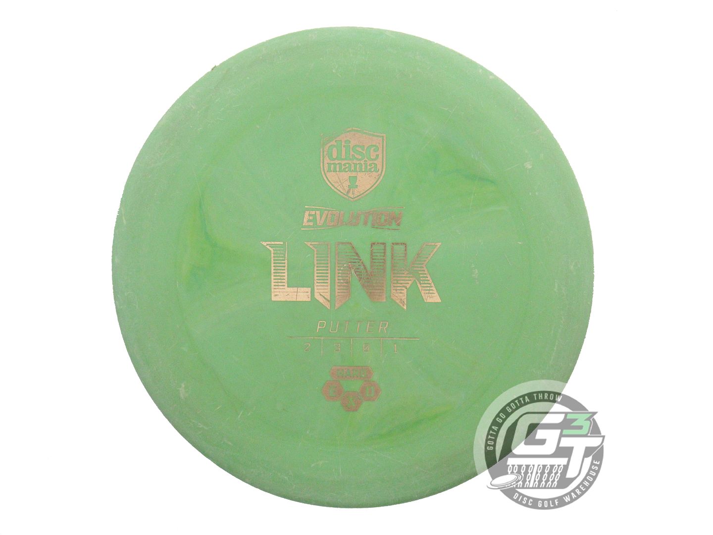 USED DiscMania EXO Hard Link 175g Green Gold Foil Putter Golf Disc