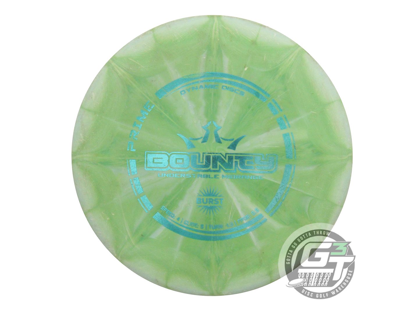 USED Dynamic Discs Prime Burst Bounty 178g Green Aqua Foil Midrange Golf Disc