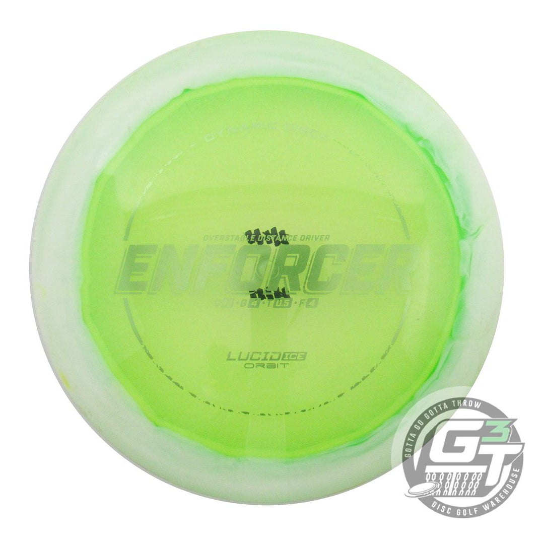 USED Dynamic Discs Lucid Ice Orbit Enforcer 173g White-Lime Distance Driver Disc