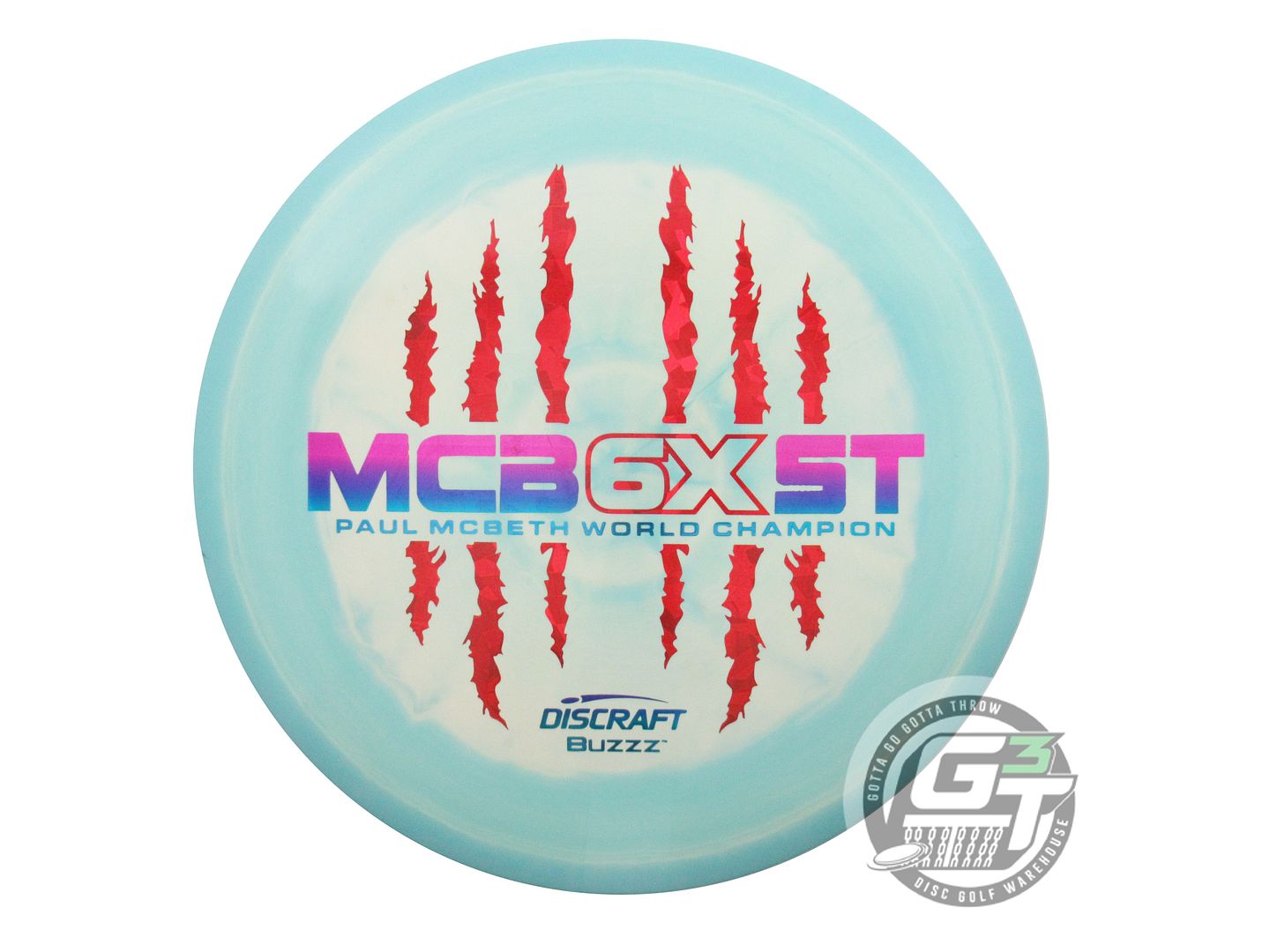 USED Discraft 6X McBEAST ESP Buzzz 181g Seafoam-Cream Red Shatter Midrange Disc