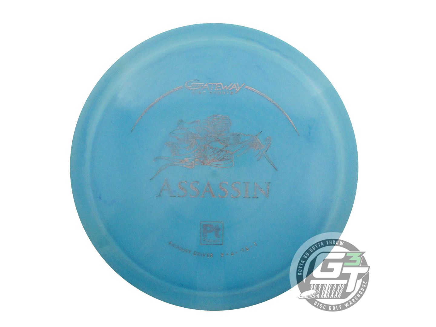 USED Gateway Platinum Assassin 170g Teal Gray Laser Foil Fairway Driver Disc