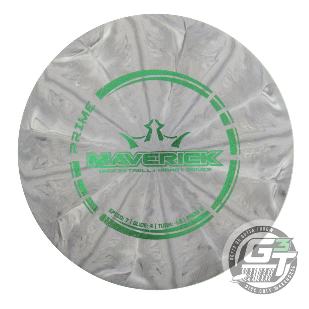 USED Dynamic Discs Prime Burst Maverick 174g Gray Green Foil Driver Disc