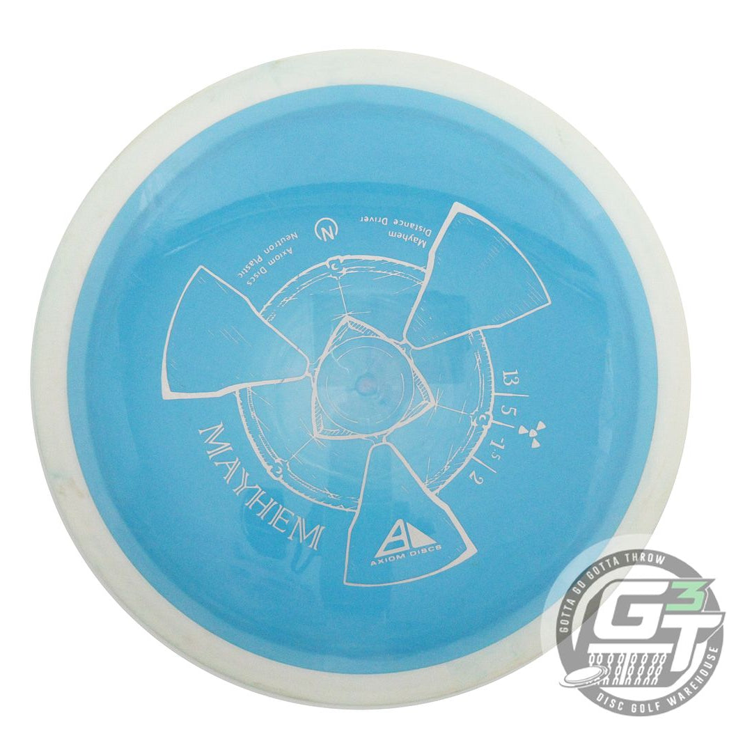 USED Axiom Discs Neutron Mayhem 175g Blue White Rim Distance Driver Golf Disc