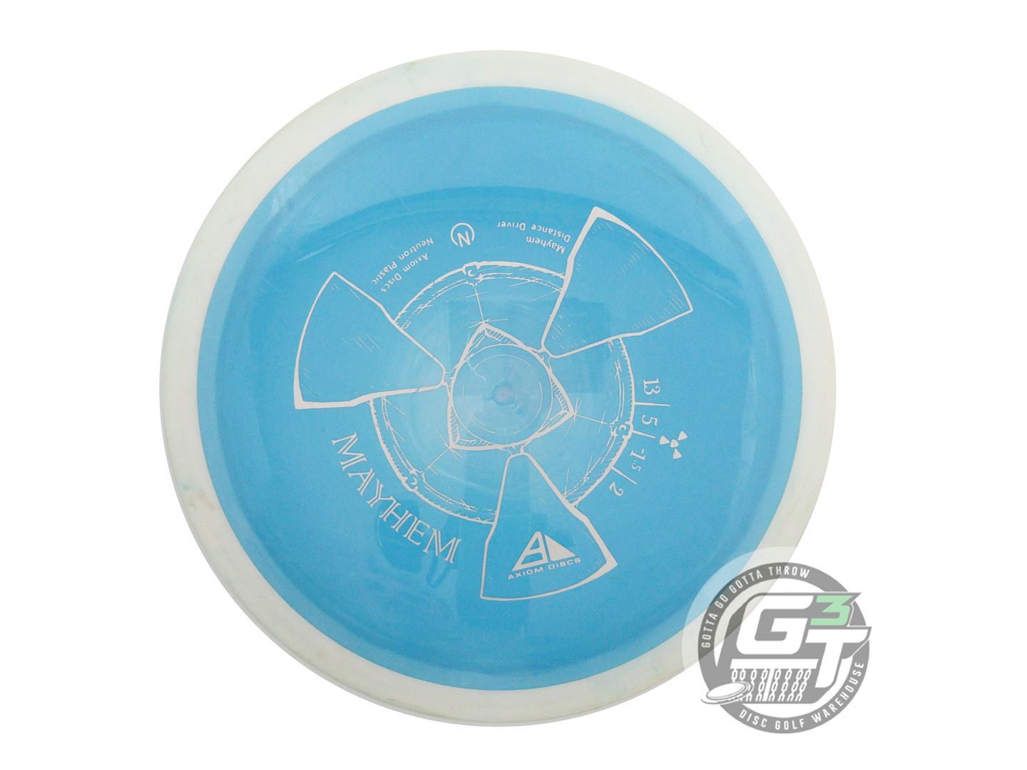 USED Axiom Discs Neutron Mayhem 175g Blue White Rim Distance Driver Golf Disc