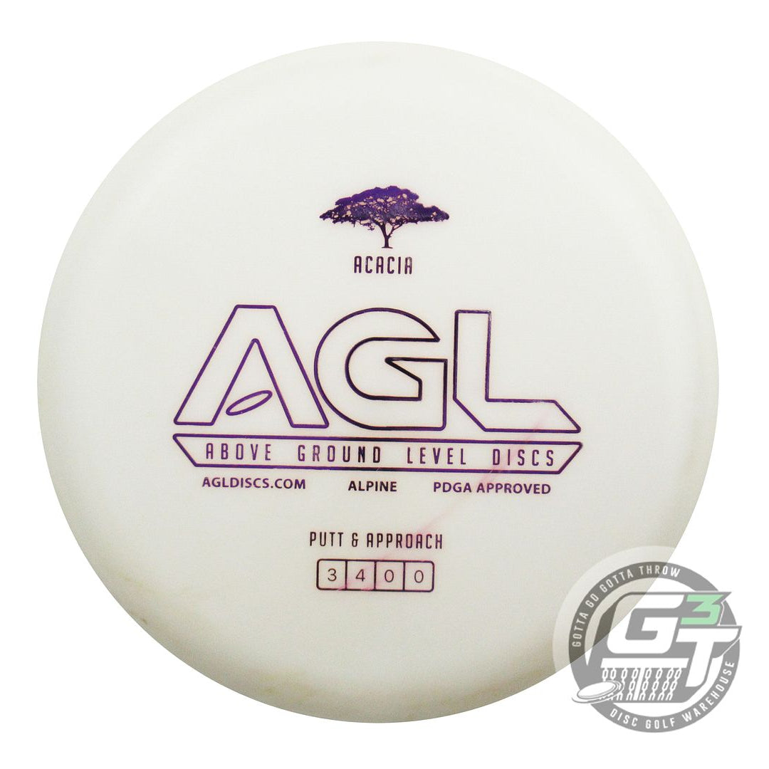 USED Above Ground Level Alpine Glow Acacia 174g Purple Foil Putter Golf Disc