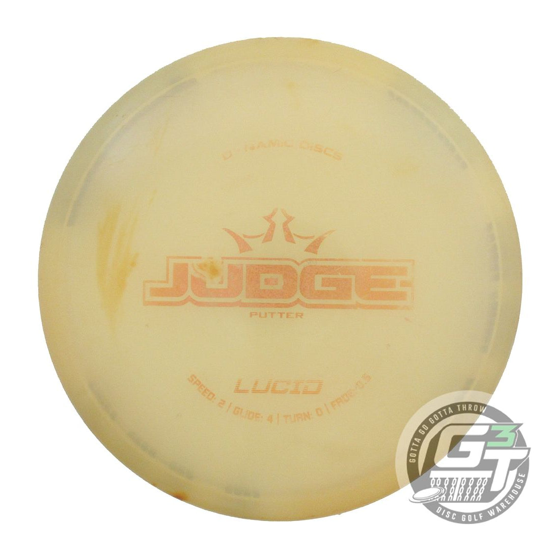 USED Dynamic Discs Lucid Judge 174g Cream Gold Glitter Foil Putter Golf Disc