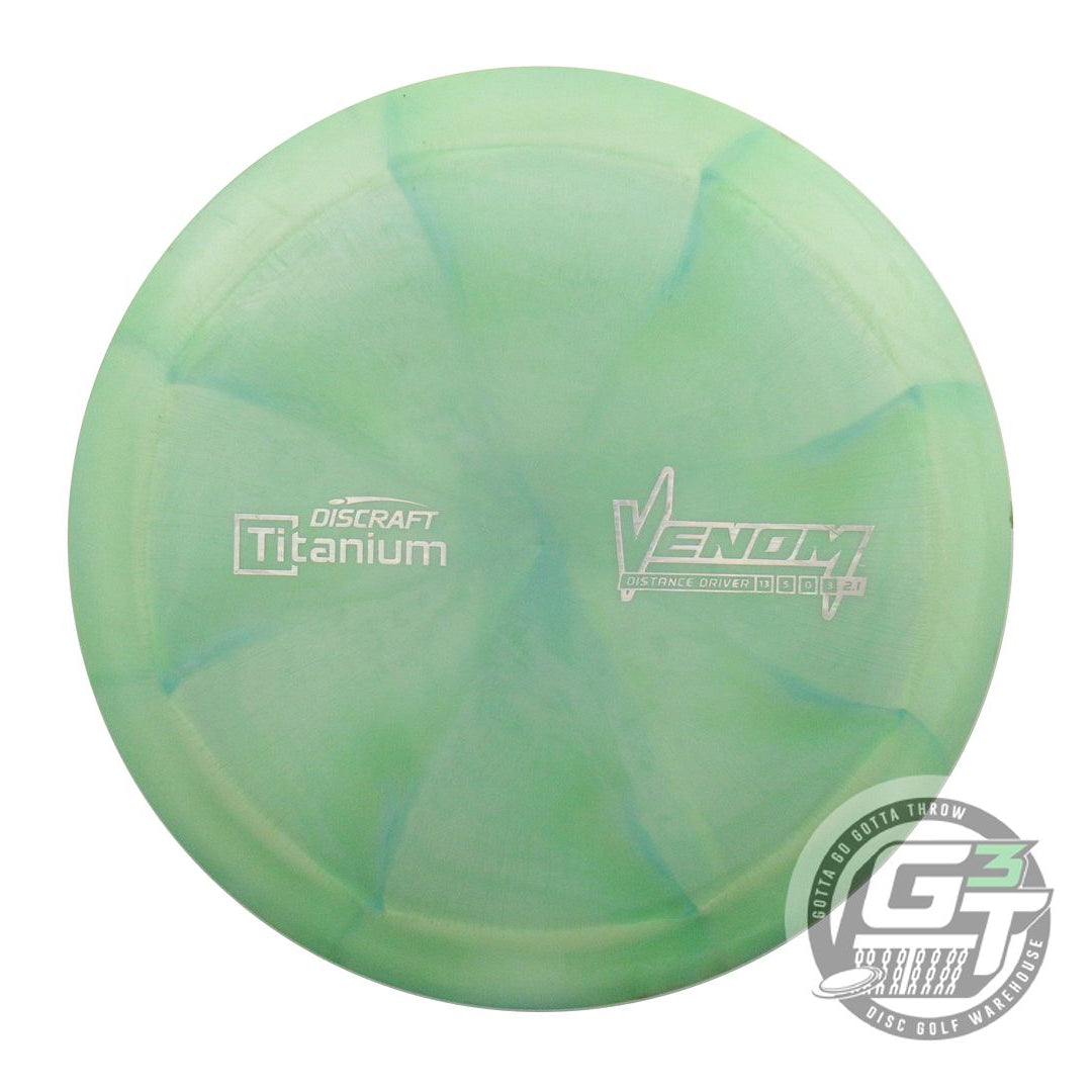 USED Discraft Titanium Venom 178g Lime-Green Distance Driver Golf Disc