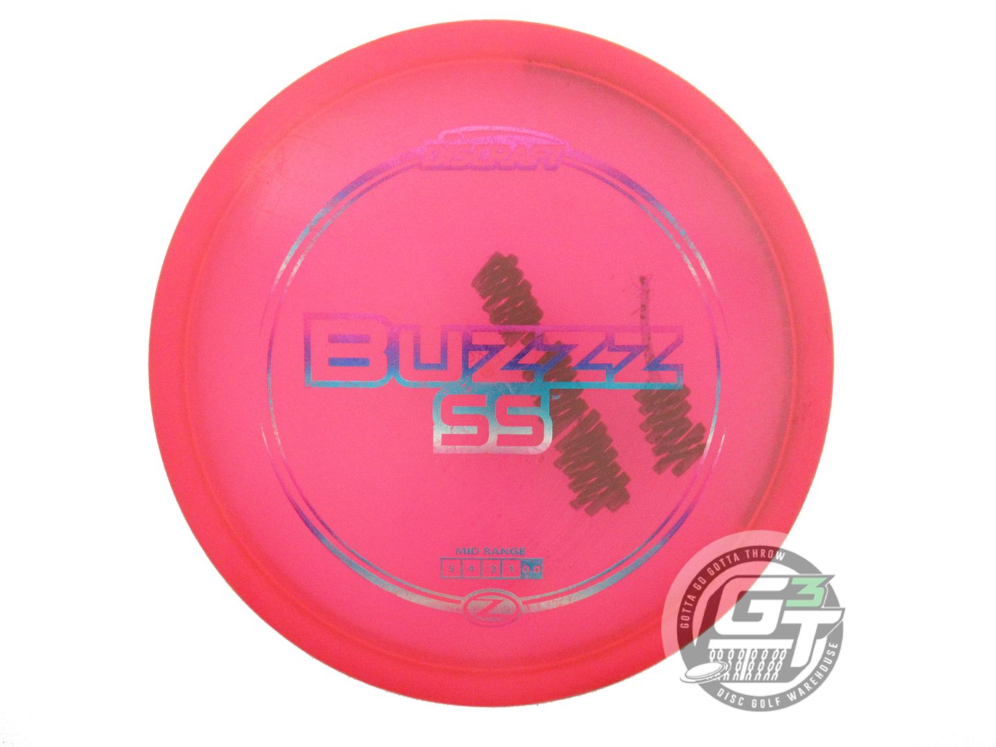 USED Discraft Z Buzzz SS 180g Pink Miami Foil Midrange Golf Disc