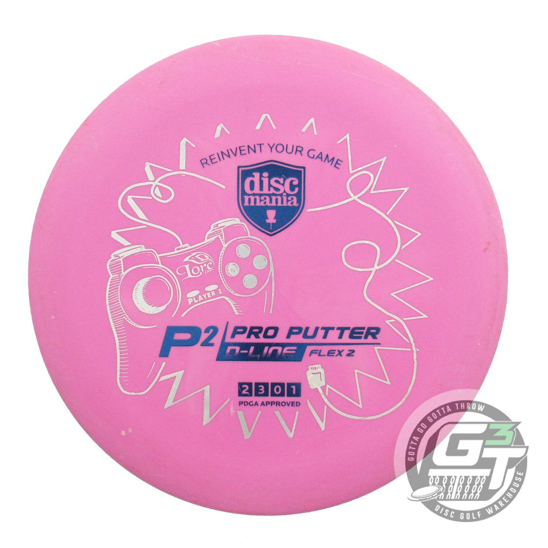USED DiscMania LORE CONTROLLER D-Line Flex 2 P2 Pro 174g Pink Putter Golf Disc