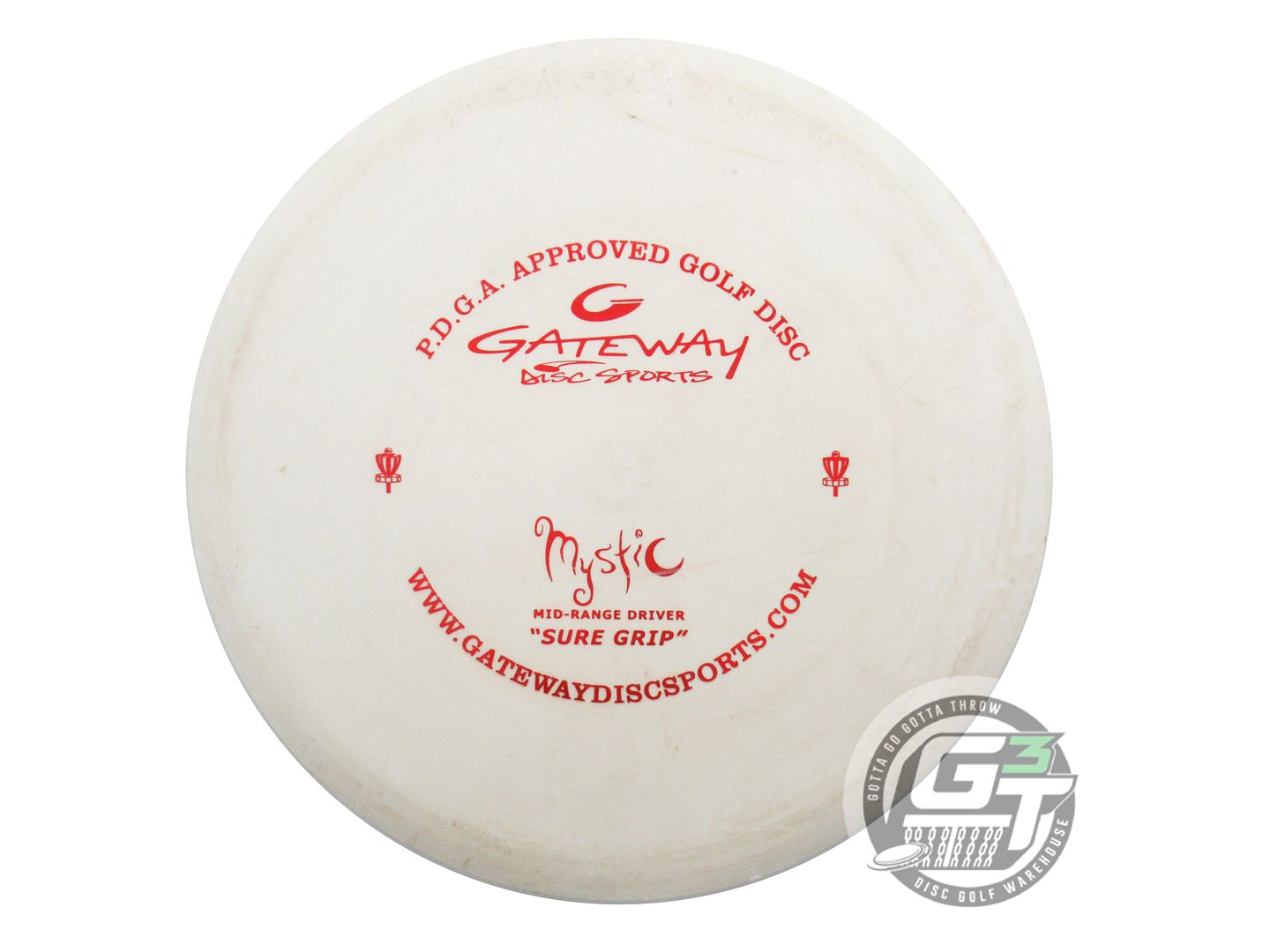 USED Gateway SureGrip Mystic 174g White Red Foil Midrange Golf Disc