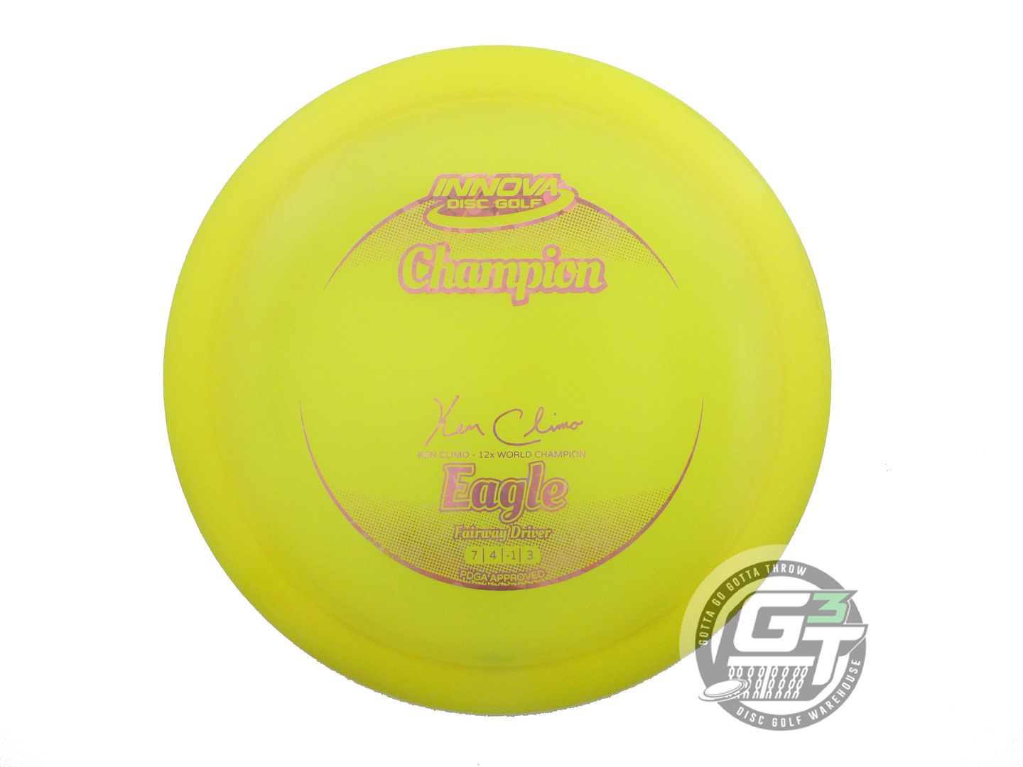USED Innova Champion Eagle 150g Yellow Pink Flower Foil Fairway Driver Golf Disc