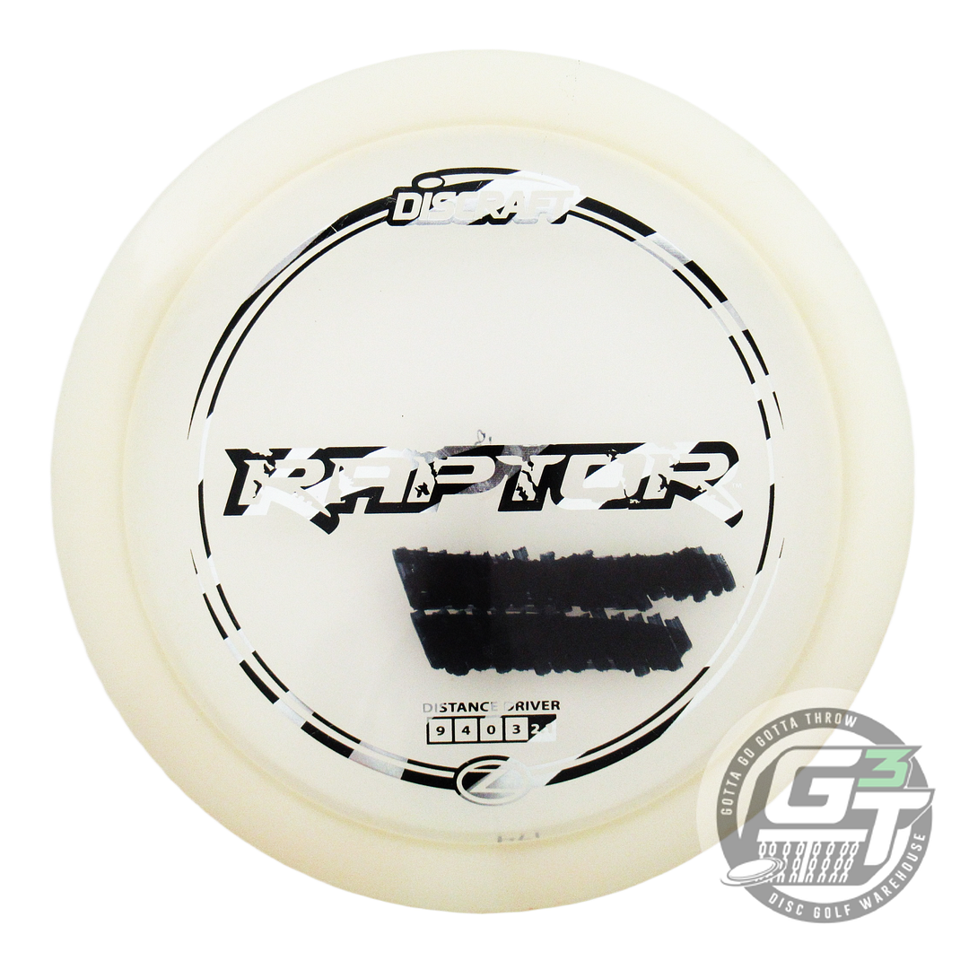USED Discraft Z Raptor 174g Clear White Stamp Distance Driver Golf Disc
