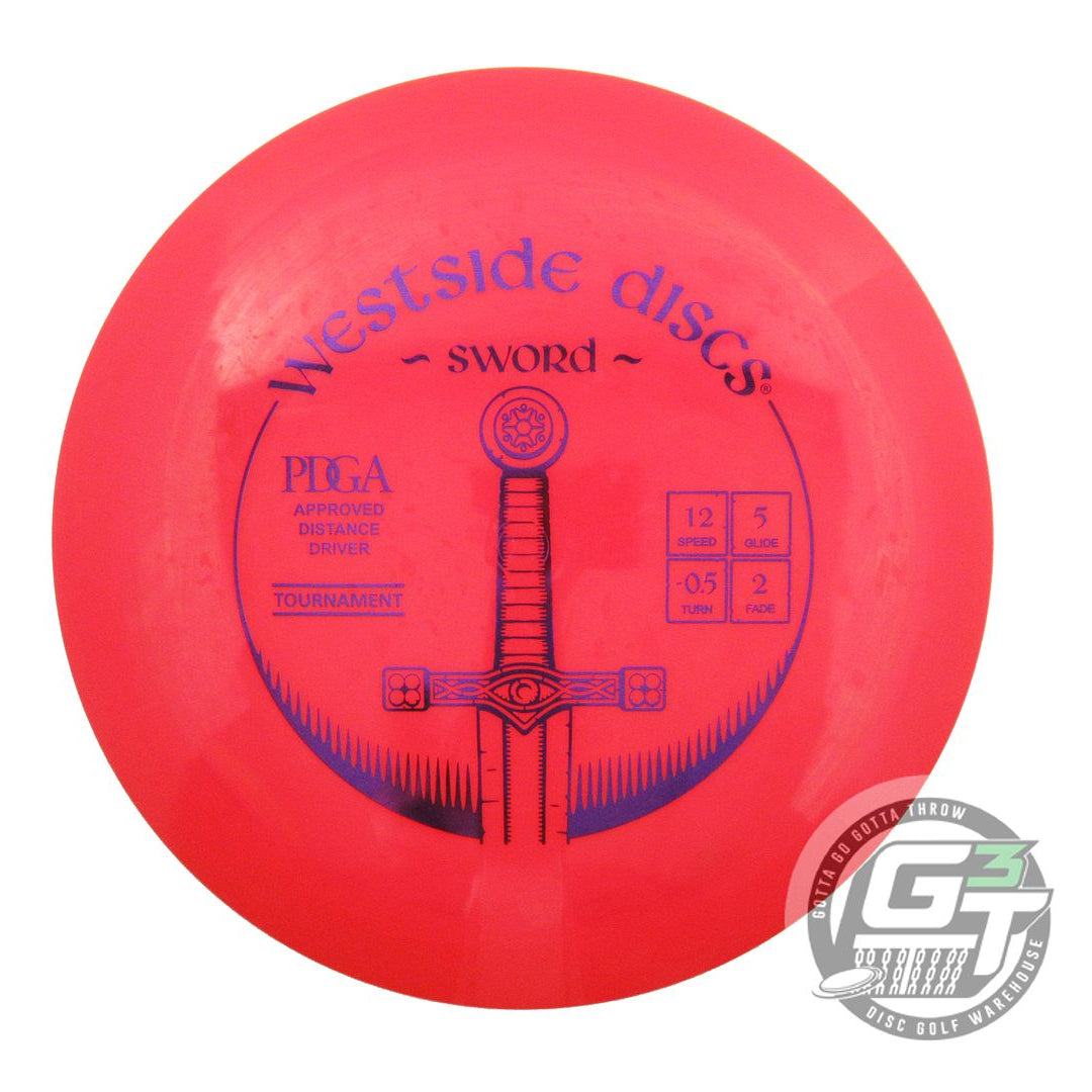 USED Westside Discs Tournament Sword 173g Red Blue Foil Distance Driver Disc