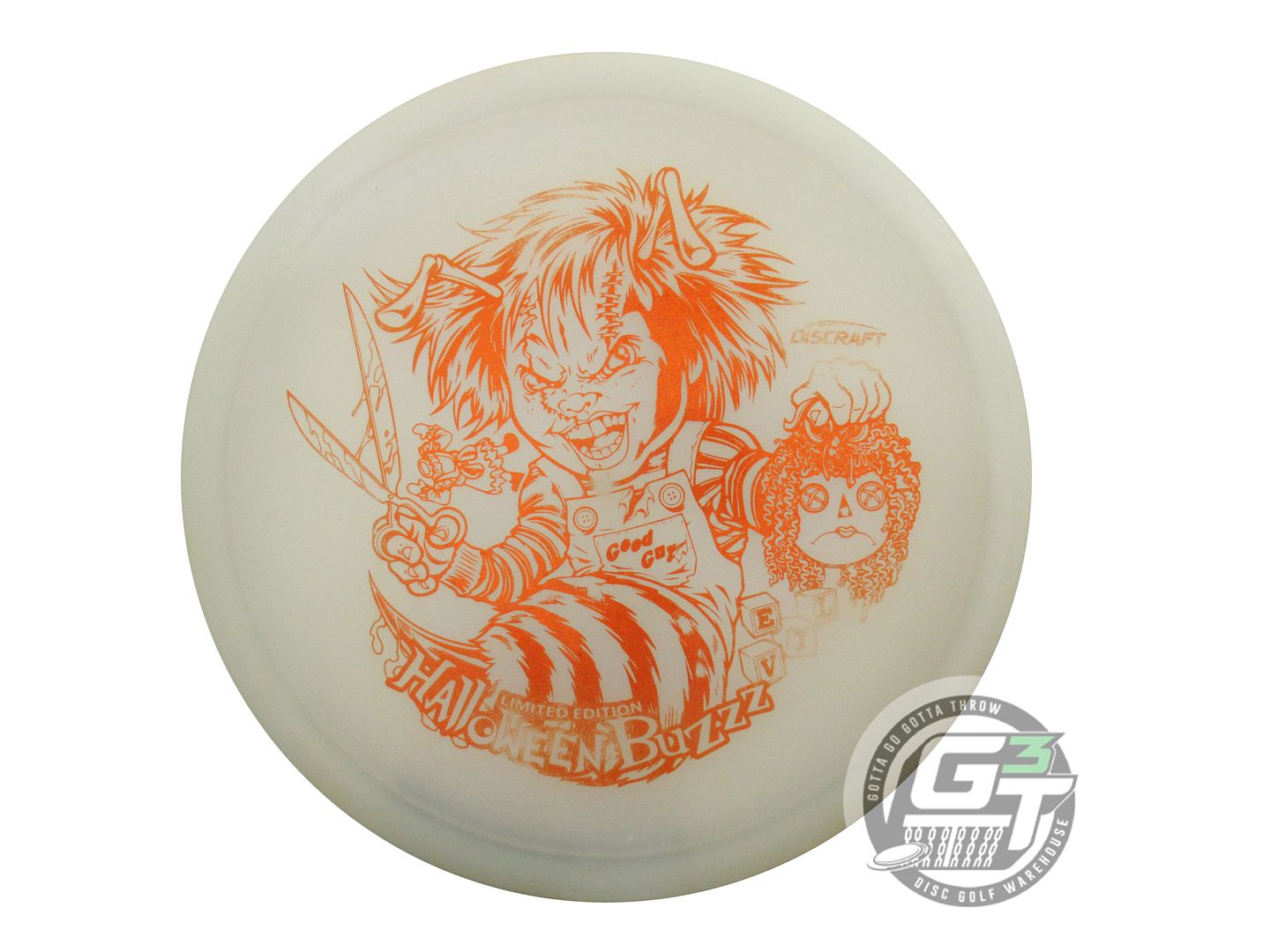USED Discraft CHUCKY Glo Z Buzzz 182g Orange Star Foil Midrange Golf Disc