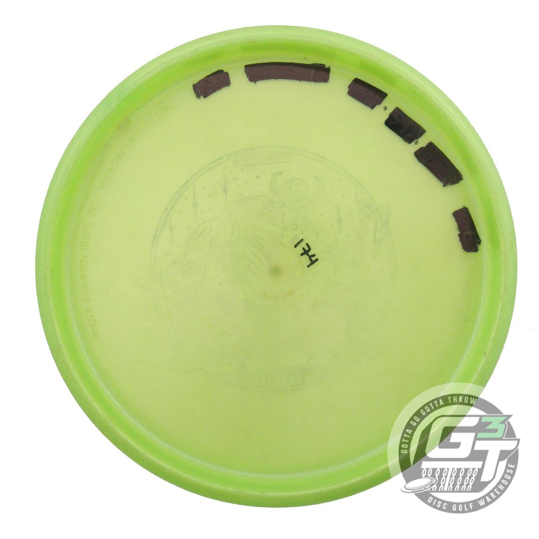 USED Innova Luster Champion Invader 174g Lime Wiped Stamp Putter Golf Disc
