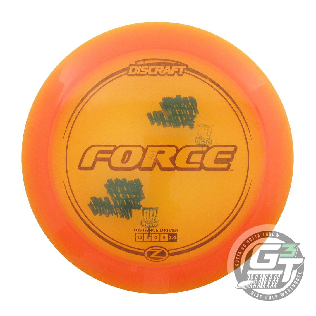 USED Discraft Z Force 174g Orange Brown Foil Distance Driver Golf Disc