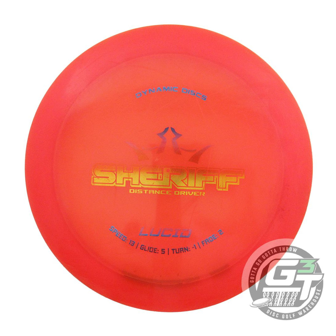 USED Dynamic Discs Lucid Sheriff 171g Red Rainbow Foil Distance Driver Golf Disc