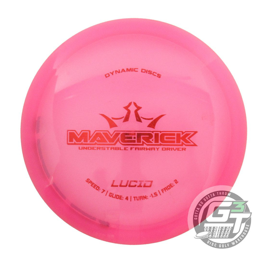 USED Dynamic Discs Lucid Maverick 176g Pink Red Foil Distance Driver Golf Disc