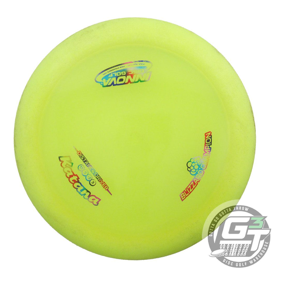 USED Innova Blizzard Katana 149g Yellow Rainbow Foil Distance Driver Golf Disc