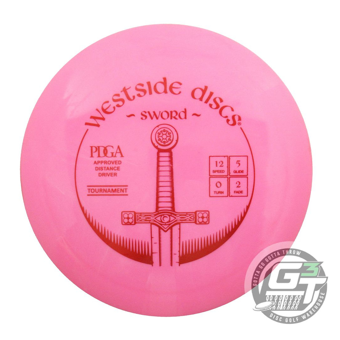 USED Westside Discs Tournament Sword 173g Pink Red Foil Distance Driver Disc