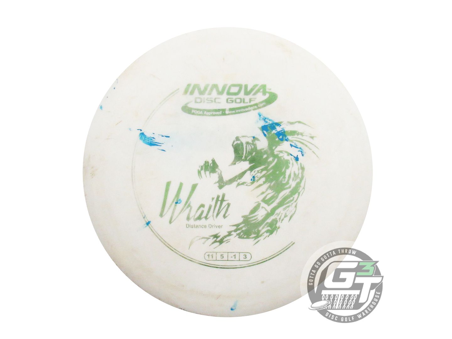 USED Innova DX Wraith 168g White Green Foil Distance Driver Golf Disc