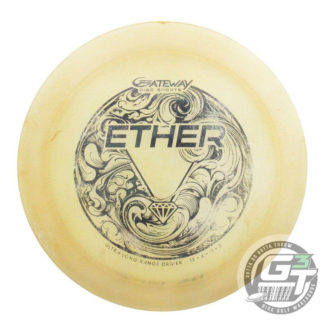 USED Gateway Diamond Ether 175g Cream Black Foil Distance Driver Golf Disc