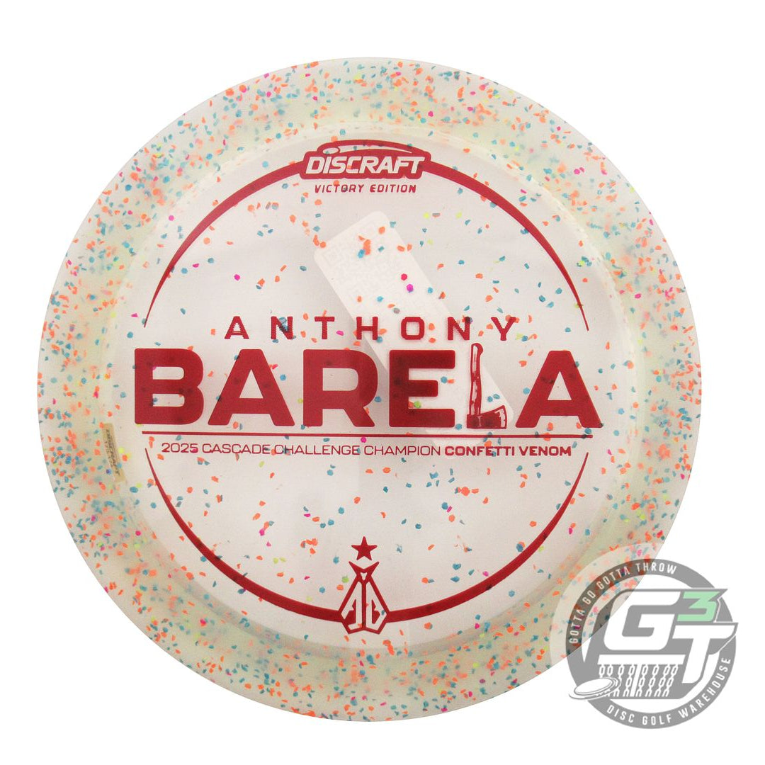 Discraft Limited Edition Victory Edition 2025 Cascade Challenge Champion Anthony Barela Confetti Elite Z Venom Distance Driver Golf Disc (Individually Listed)