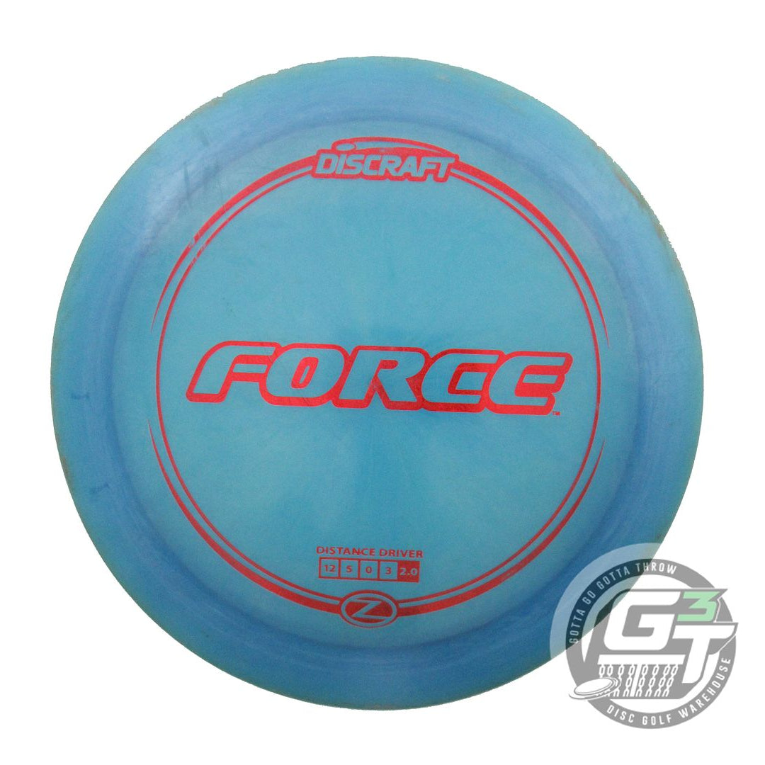 USED Discraft Z Force 173g Blue Red Glitter Foil Distance Driver Golf Disc