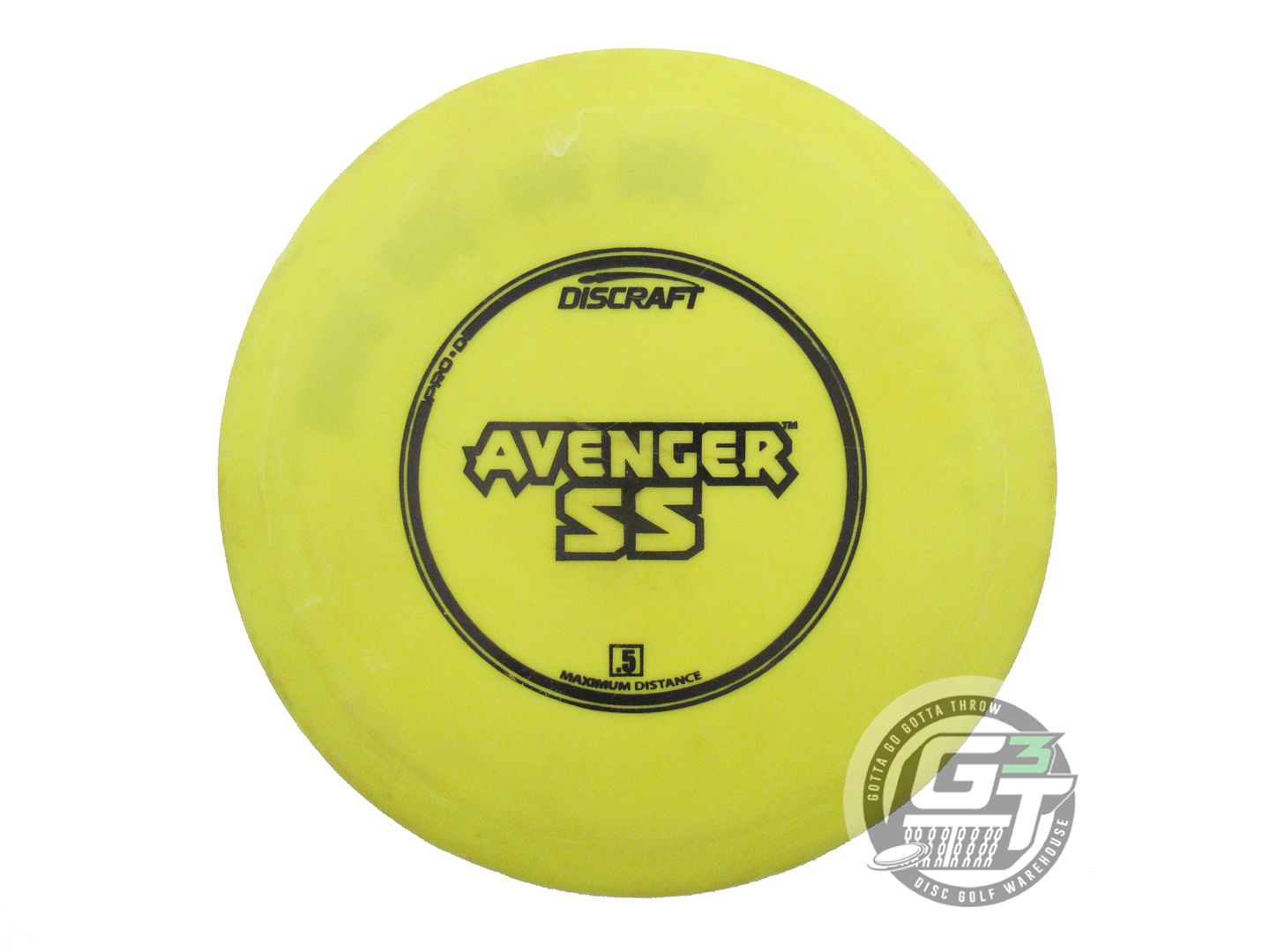 USED Discraft Pro D Avenger SS 155g Yellow Black Stamp Distance Driver Golf Disc