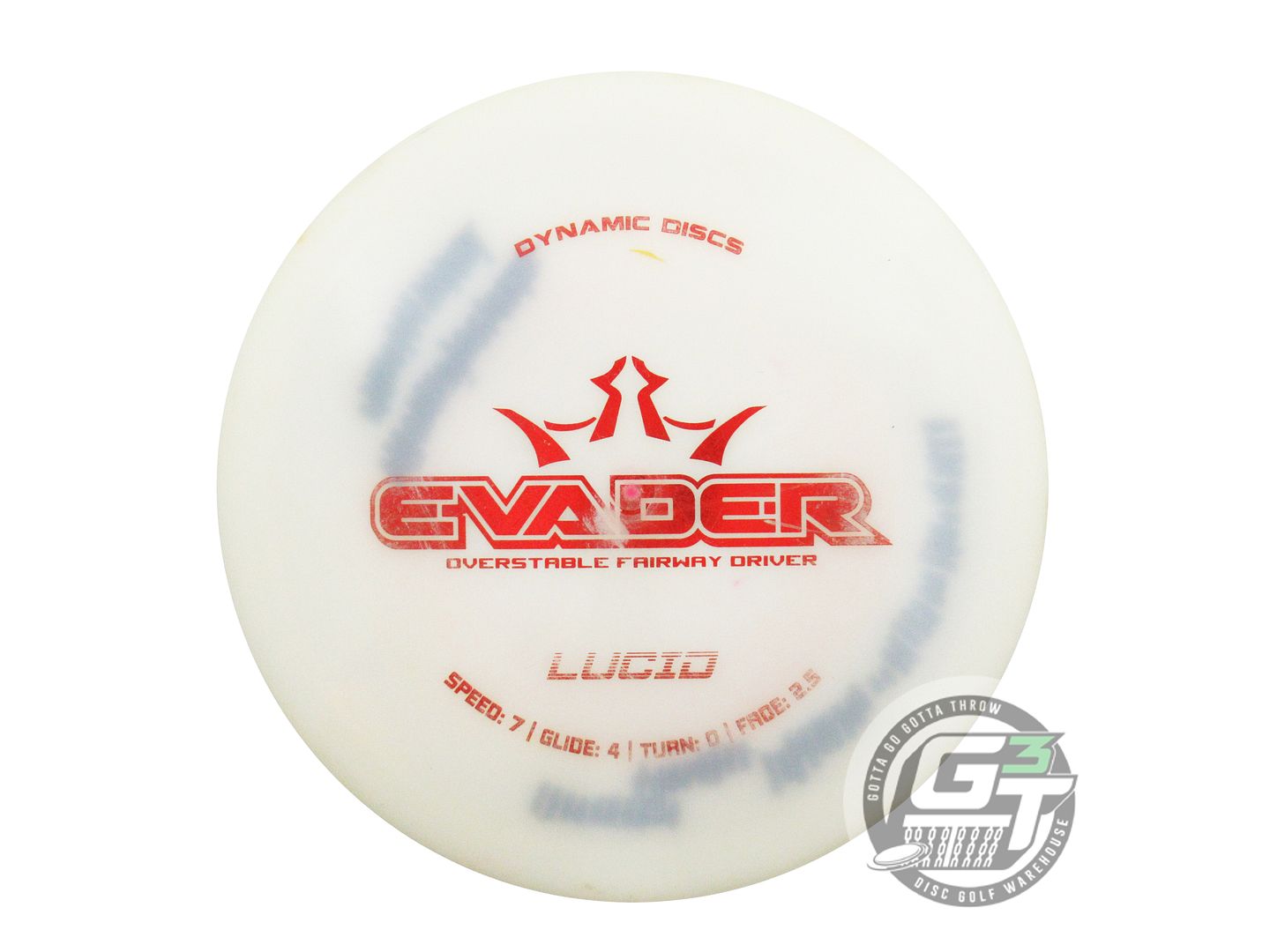 USED Dynamic Discs Lucid Evader 174g White Red Foil Fairway Driver Golf Disc