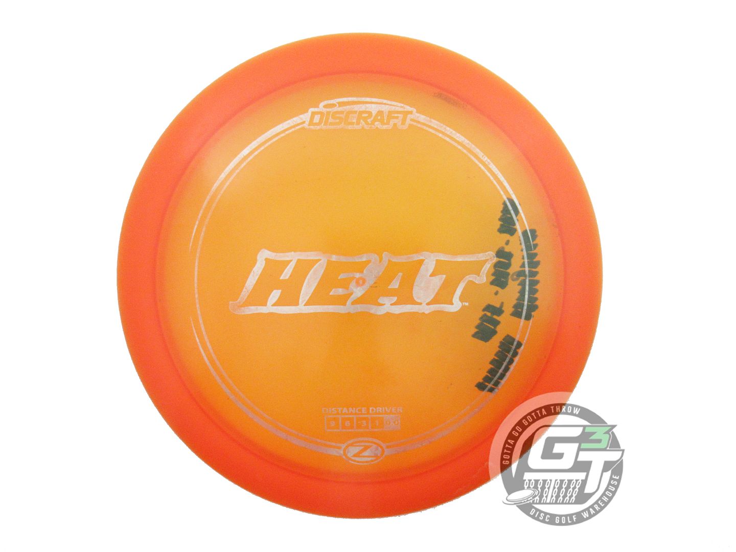 USED Discraft Z Heat 168g Orange Silver Foil Distance Driver Golf Disc