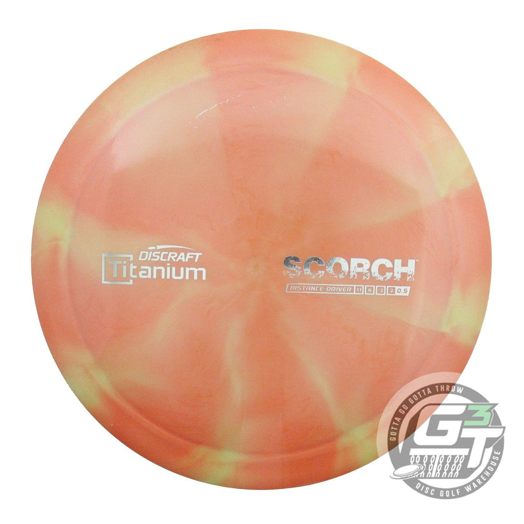 USED Discraft Titanium Scorch 176g Orange-Lime Distance Driver Golf Disc