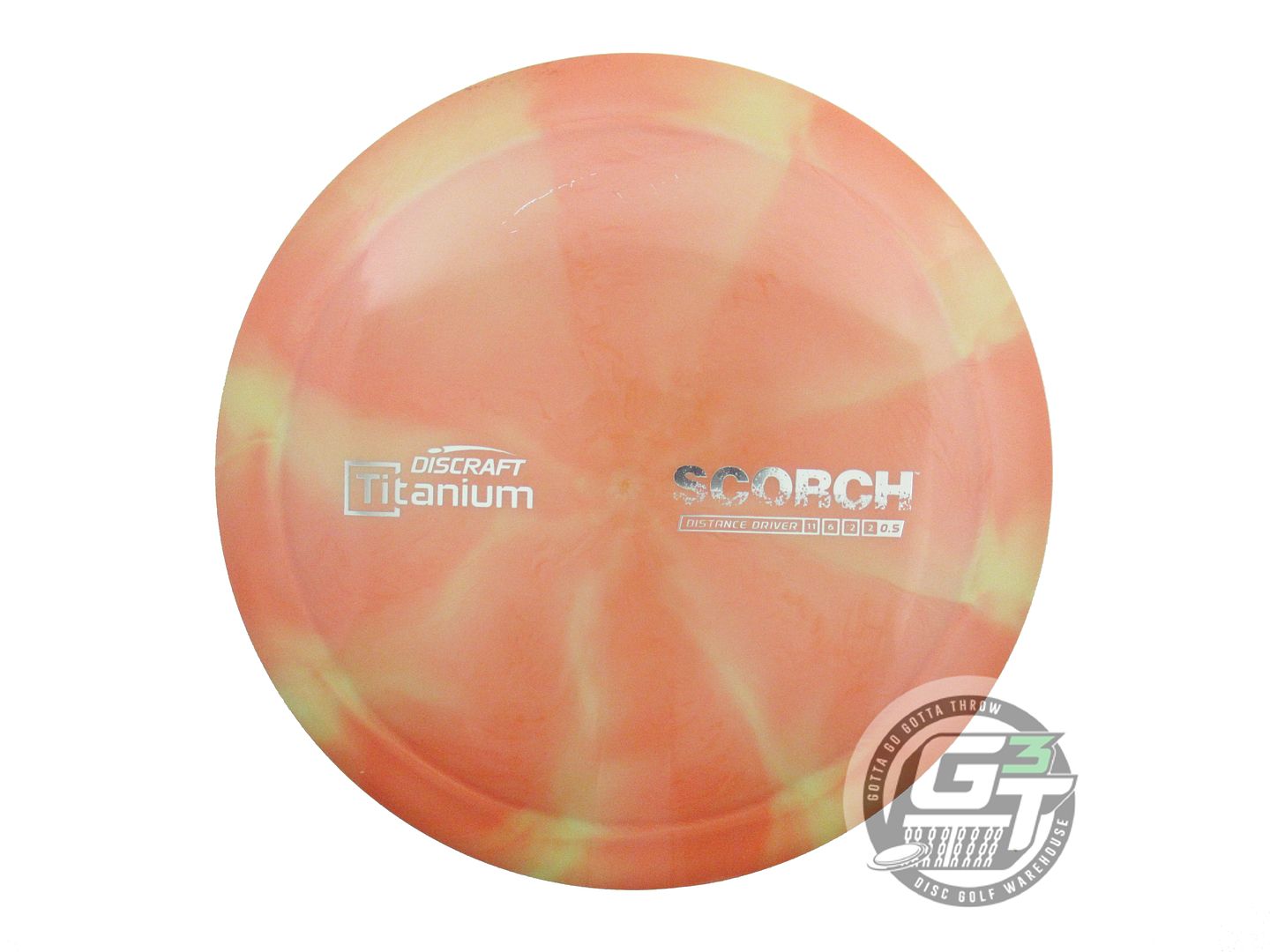USED Discraft Titanium Scorch 176g Orange-Lime Distance Driver Golf Disc