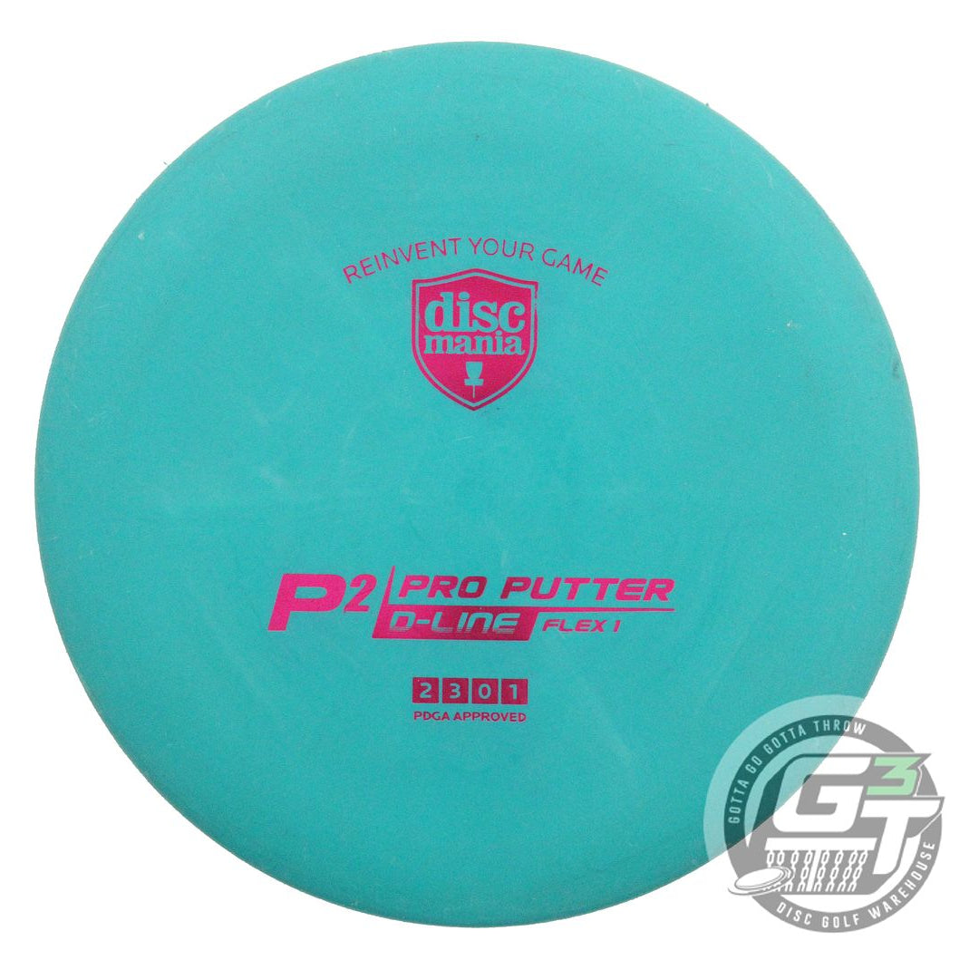 USED DiscMania D-Line Flex 1 P2 175g Green Magenta Foil Putter Golf Disc