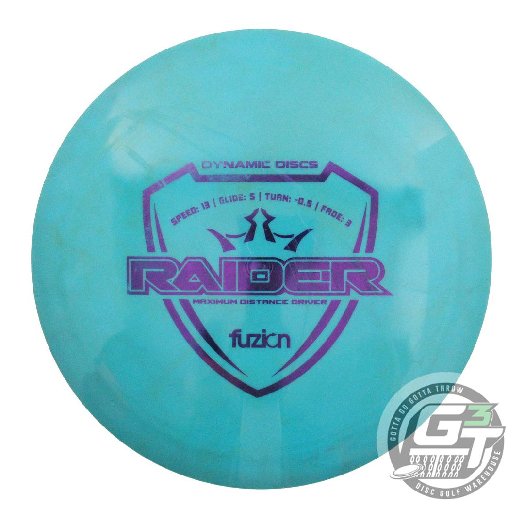 USED Dynamic Discs Fuzion Raider 176g Teal Purple Foil Distance Driver Golf Disc