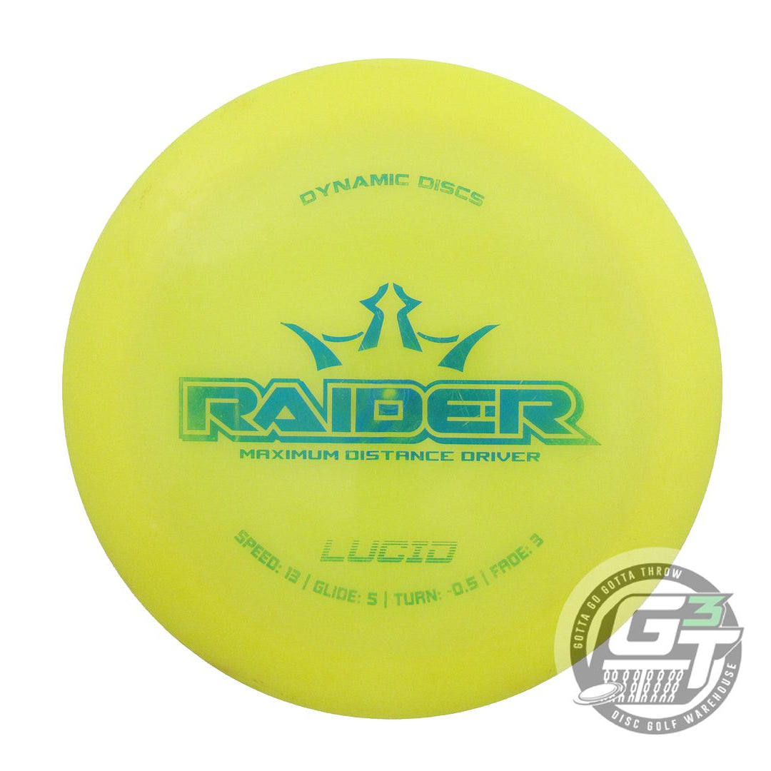 USED Dynamic Discs Lucid Raider 171g Yellow Blue Foil Distance Driver Golf Disc