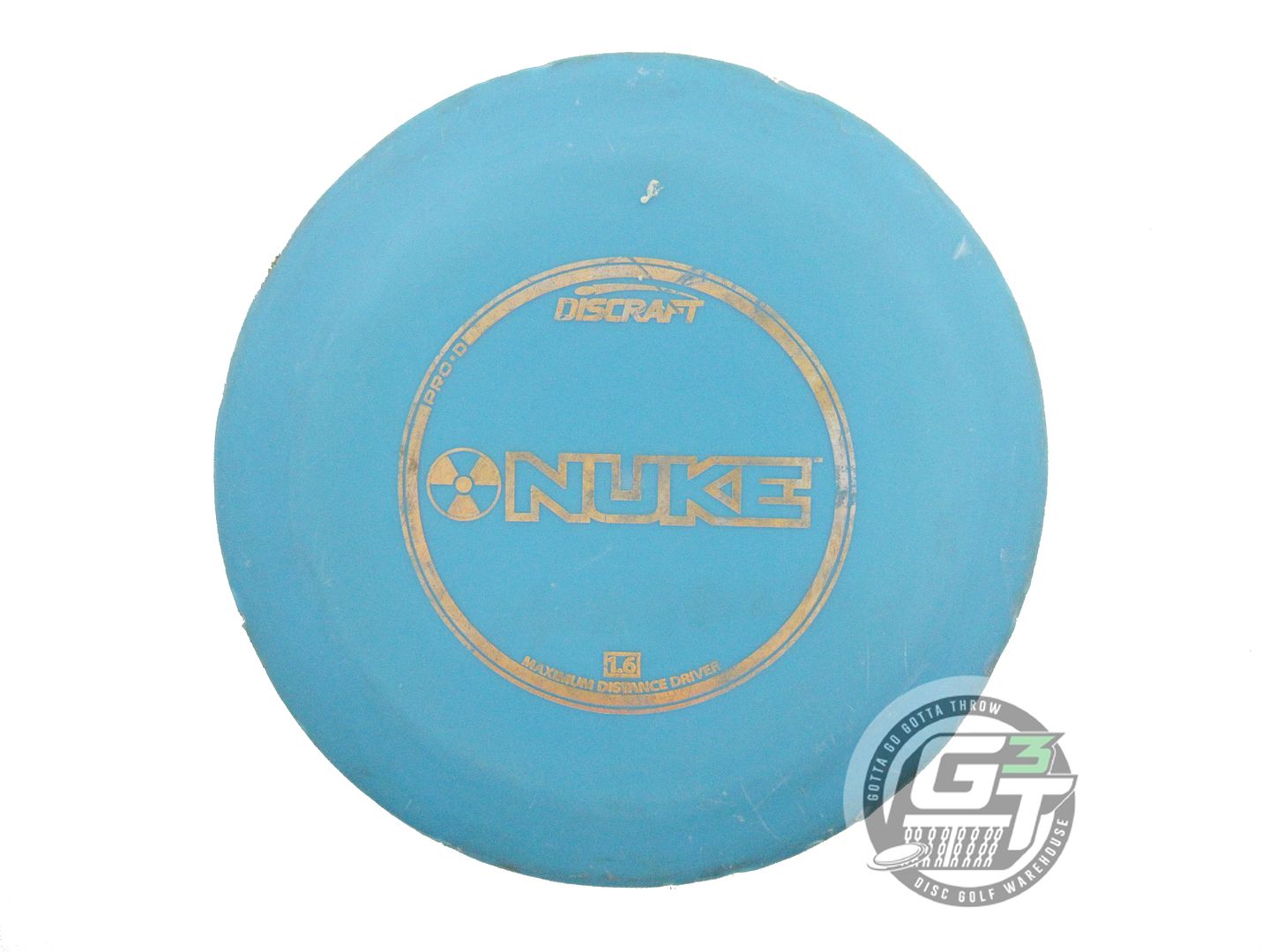 USED Discraft Pro D Nuke 169g Teal Gold Holo Foil Distance Driver Golf Disc