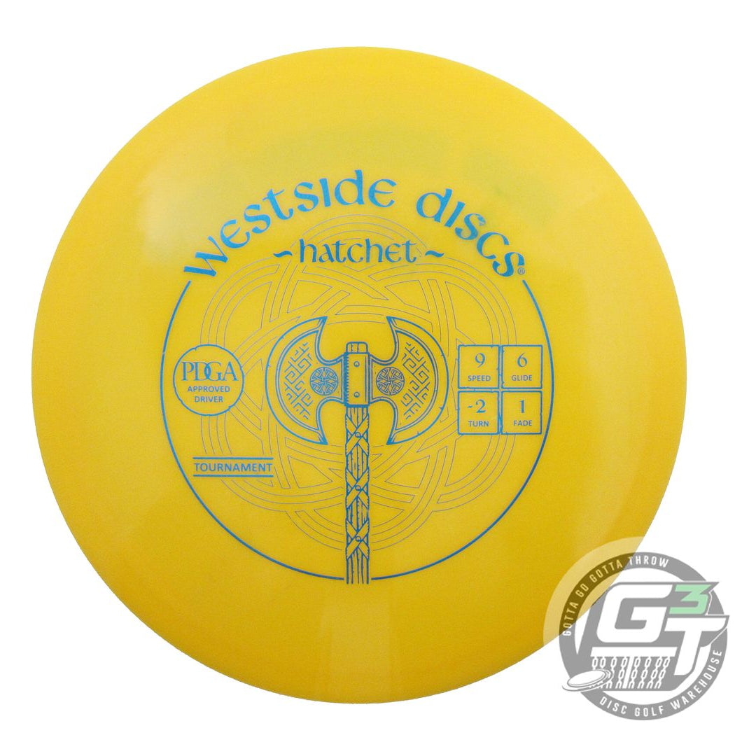 USED Westside Discs Tournament Hatchet 176g Marigold Blue Foil Driver Golf Disc